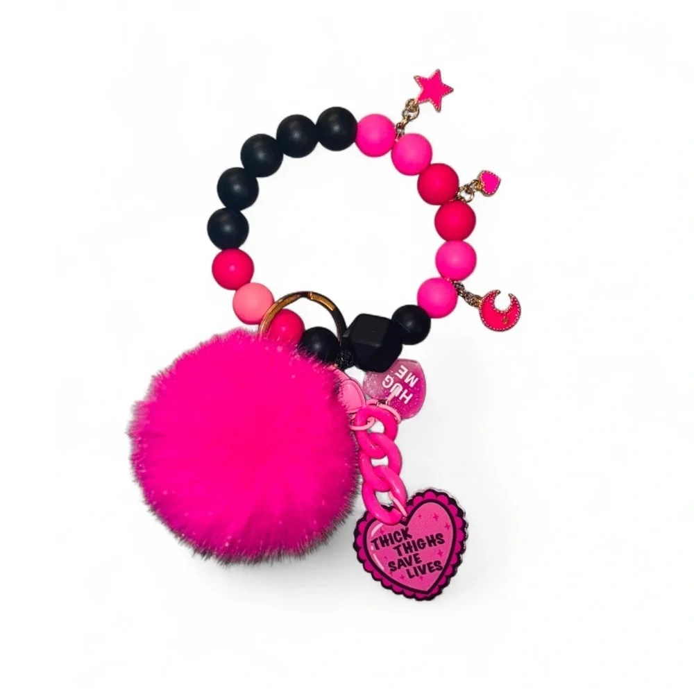 Thick Thighs Save Lifes Women’s Silicone Beaded Keychain